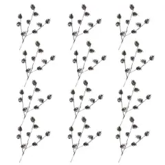 Brown Flocked Pinecone Spray, 12ct.