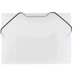 JAM Paper Clear 5.5" x 7.5" Elastic Closure Plastic Portfolio