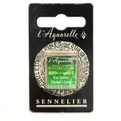 Sennelier French Artists' Watercolor Paint, Half Pan 809 Hooker's Green