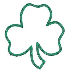 16" Lighted St. Patrick's Day Irish Shamrock Window Decoration