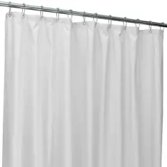 Bath Bliss Microfiber Soft Touch Dash Design Shower Curtain Liner White