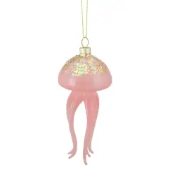 Transparent Pink Glass Jellyfish Ornament