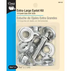 Dritz&reg; Extra-Large Nickel Eyelet Kit with Tool, 7/16''
