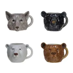 Hello Honey&reg; 12oz. Animal Head Stoneware Mug Set