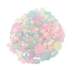 Pink & Ivory Plastic Round Flatback Pearl Mix, 5,100ct. by Bead Landing&trade;