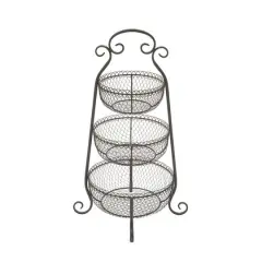 33" Black Iron Farmhouse 3 Tier Tray Stand