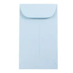 JAM Paper 2.5" x 4.25" Pastel Baby Blue Coin Business Envelopes, 50ct.