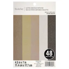 Metallic Glitter Cardstock Paper Pad by Recollections&trade;, 4.5" x 7"