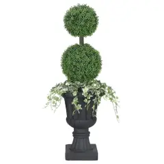 4ft. Topiary Boxwood Artificial Tree in Decorative Urn