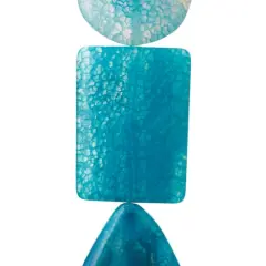 Aqua Dyed Fire Agate Beads, 45mm by Bead Landing&trade;