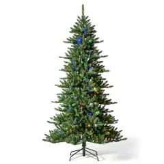 7.5ft. Pre-Lit Green Slim Fir Christmas Tree, Color Changing LED Lights