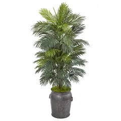 5ft. Areca Palm Artificial Plant in Metal Planter