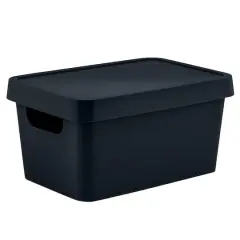 Simplify Small Charcoal Vinto Storage Box with Lid