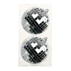 2 Pack 4" Mirror Disco Ball Ornaments by Ashland&reg; Silver
