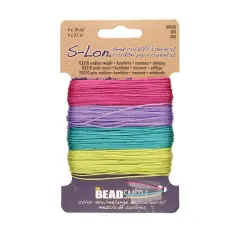 The Beadsmith&reg; S-Lon&reg; 0.5mm Mixed Color Bead Cord Bright Mix