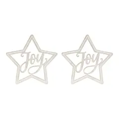 15.75" Beaded Wood Star with Joy Sentiment Set