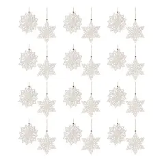Wood Cut-Out Snowflake Ornament Set