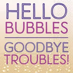 JAM Paper Hello Bubbles Cocktail Napkins, 40ct.