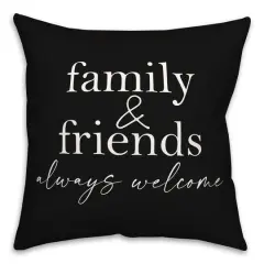 18" Family & Friends Indoor/Outdoor Pillow Black