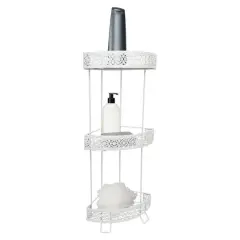 Elle D&eacute;cor Dentelle White 3 Tier Corner Spa Tower