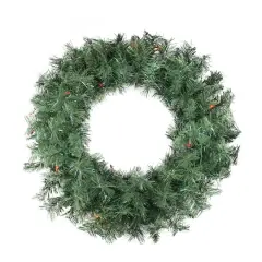 24" Pre-Lit Pine Christmas Wreath, Multicolor Lights