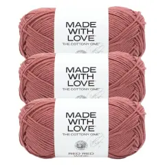 3 Pack Lion Brand&reg; Tom Daley Made with Love&trade; The Cottony One&trade; Yarn Red Red Wine