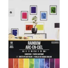 Colorbok&reg; Rainbow Watercolor 8.5" x 11" Cardstock Paper, 50 Sheets