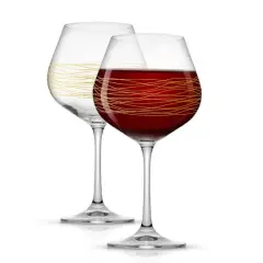JoyJolt&reg; Golden Royale 21oz. Crystal Round Red Wine Goblets, 2ct.