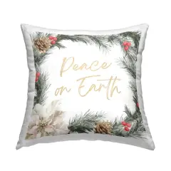 Stupell Industries Peace on Earth Holiday Throw Pillow