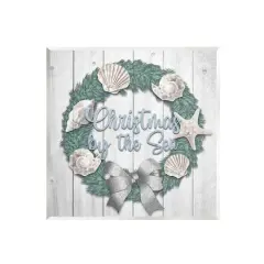 Stupell Industries Christmas by The Sea Nautical Wreath Wall Plaque Art