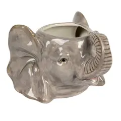 Hello Honey&reg; 6.75" Round Ceramic Elephant Head Planter
