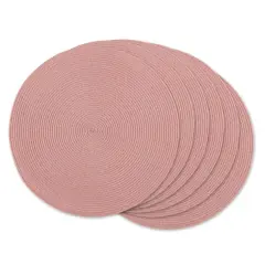 DII&reg; Round Plastic Woven Placemats, 6ct. Pink Sorbet