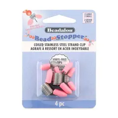 Beadalon&reg; Bead Stopper&trade; Coiled Stainless Steel Strand Clip, 4ct. 