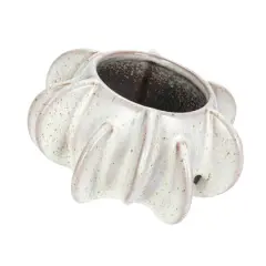 Hello Honey&reg; 4.25" White Reactive Glaze Speckled Stoneware Planter