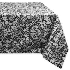 Damask Black Tablecloth 60" x 84"