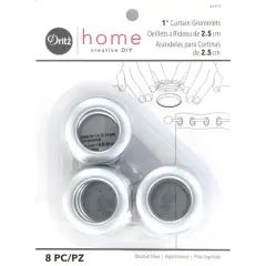 Dritz&reg; Home Brushed Silver 1" Curtain Grommets, 8ct.
