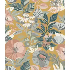 RoomMates Poppy Fields Peel & Stick Wallpaper Mustard