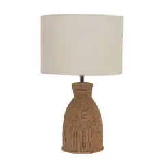 Hello Honey&reg; 19" Paper Weaving Rope Table Lamp With Cotton Shade
