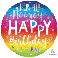 28" Hip Hip Hooray Birthday Foil Balloon