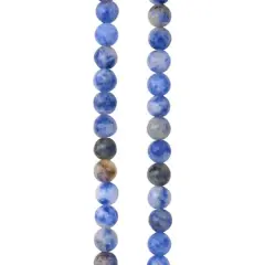 Blue Spotted Sodalite Stone Round Beads by Bead Landing&reg;, 4mm
