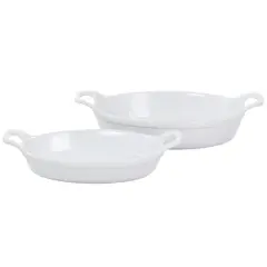 Martha Stewart White Oval Stoneware Baker Set