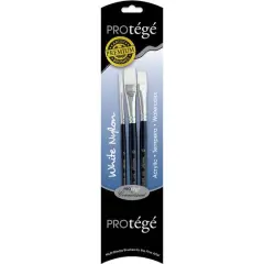 Prot&eacute;g&eacute; White Nylon Short Handle 3 Piece Brush Set