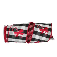 JAM Paper 4" x 5yd. Candy Cane Dupioni Wired Ribbon