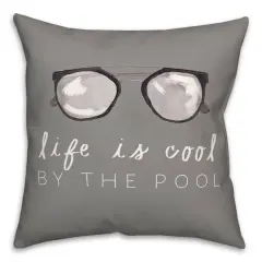 Life by the Pool Indoor/Outdoor Throw Pillow Gray