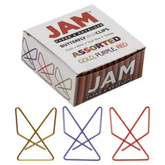 JAM Paper 1.5" Butterfly Clip Paper Clips, 15ct. Assorted