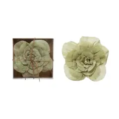 Hello Honey&reg; Green Handmade Paper Camellia Flower Wall D&eacute;cor