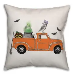 Halloween Truck Throw Pillow
