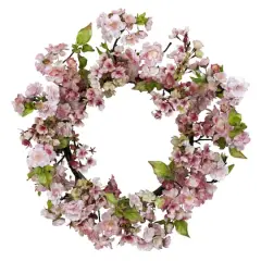 24" Pink Cherry Blossom Wreath