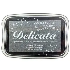 Tsukineko Delicata Metallic Ink Pad Silvery Shimmer