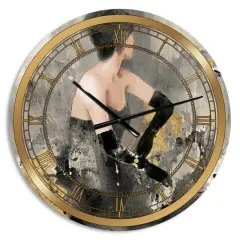 Designart 'Gold Fashion Dance Glam Wall Clock
